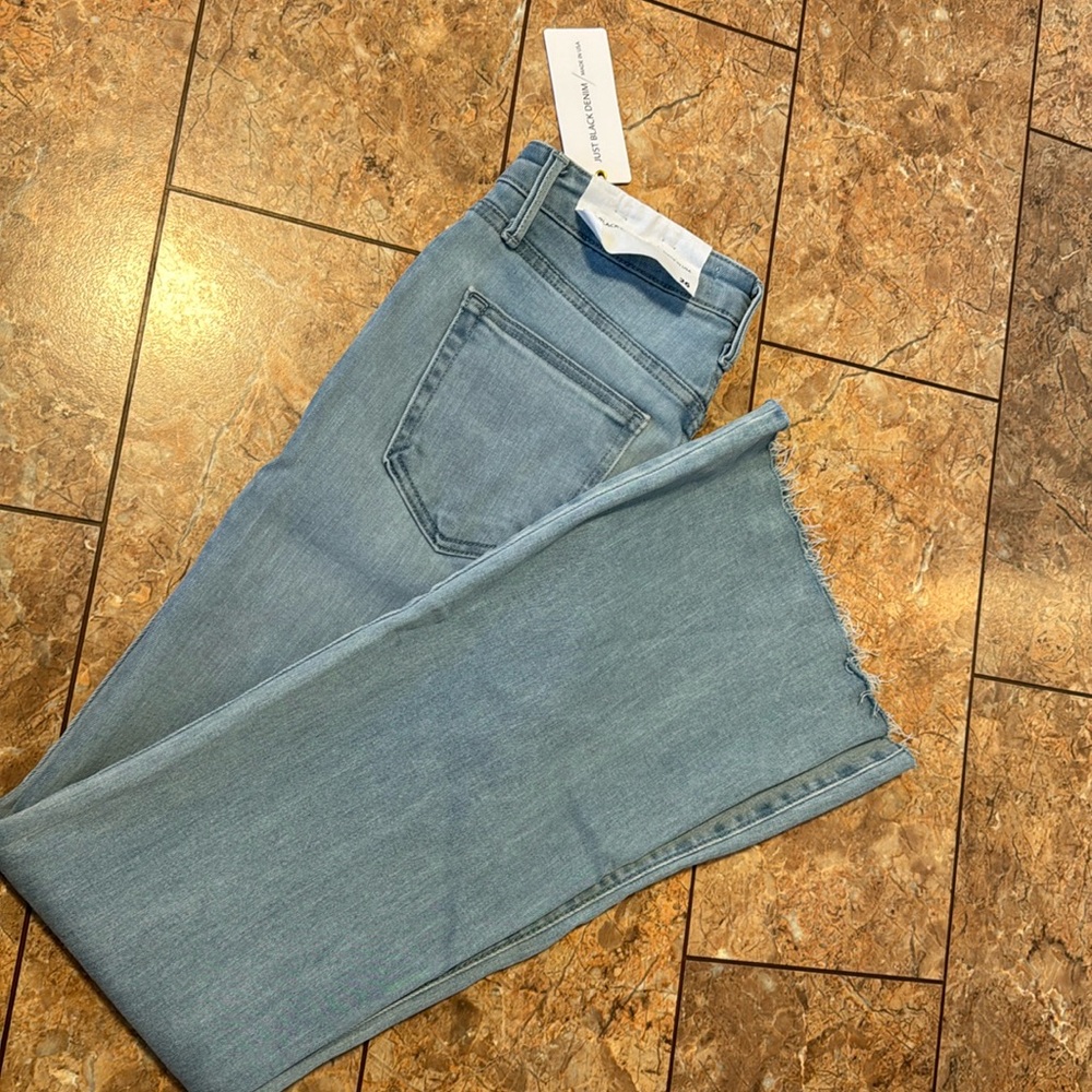 Just black denim size 26 high-rise scissor cut flare jeans